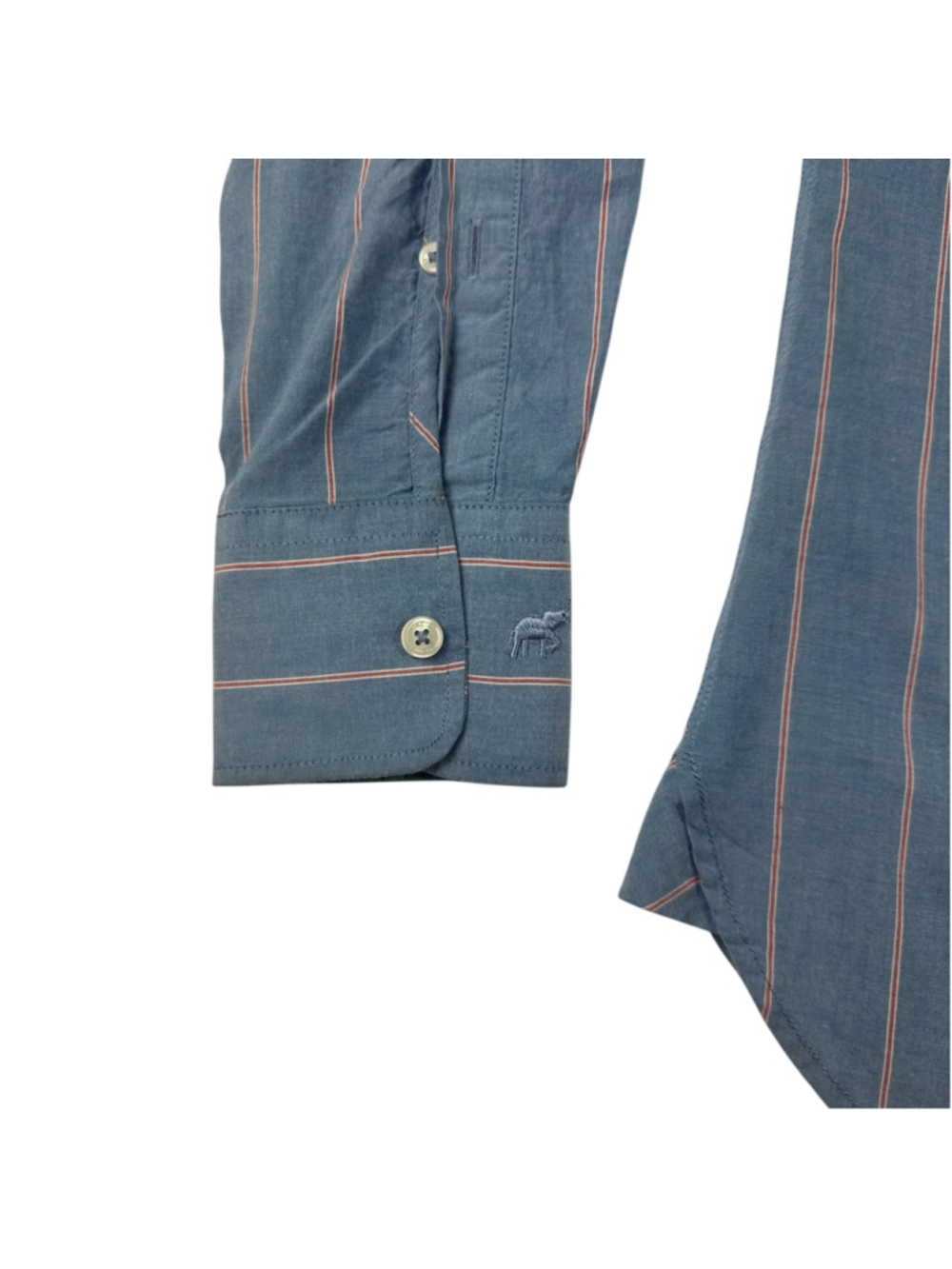 Beaufort & Blake Shirt Womens Medium Blue Red Stripe Long Sleeve Button Down - Picture 8 of 8